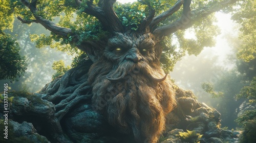 Ancient Tree Spirit in Enchanting Forest