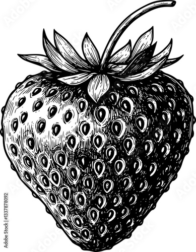 Hyper-realistic illustration of a strawberry

