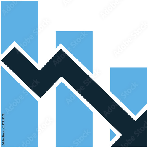 reduce business icon vector symbolizing cost-cutting, downsizing, and financial strategy. Ideal for corporate management and economic planning.