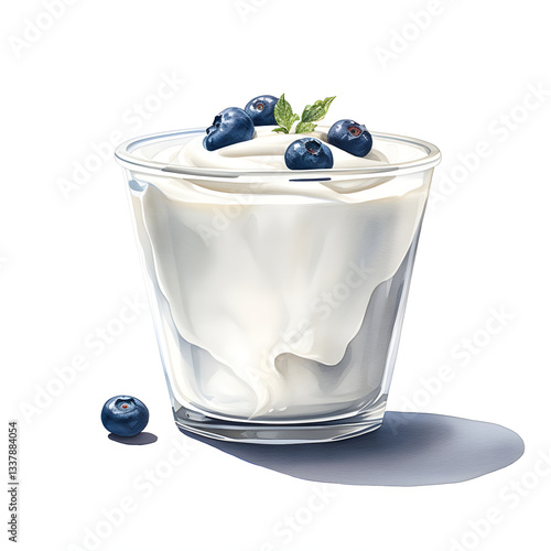 Digital technology yogurt watercolor design illustration