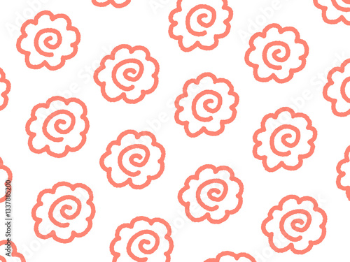 いたずら書き風の可愛いはなまる・なるとマークの背景イラスト