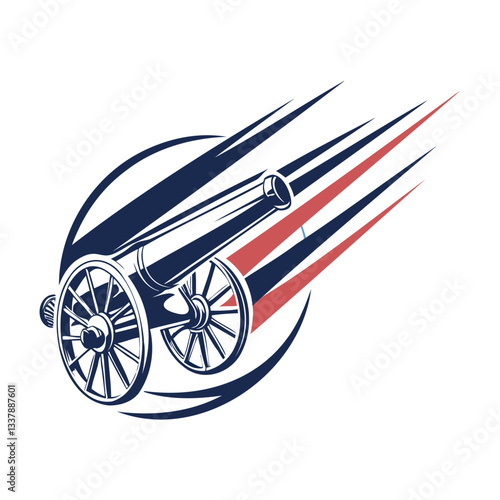 Old cannon  Logo icon silhouette Vector illustration Isolated on a transparent background