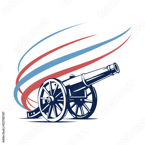 Old cannon  Logo icon  silhouette Vector illustration Isolated on a transparent background