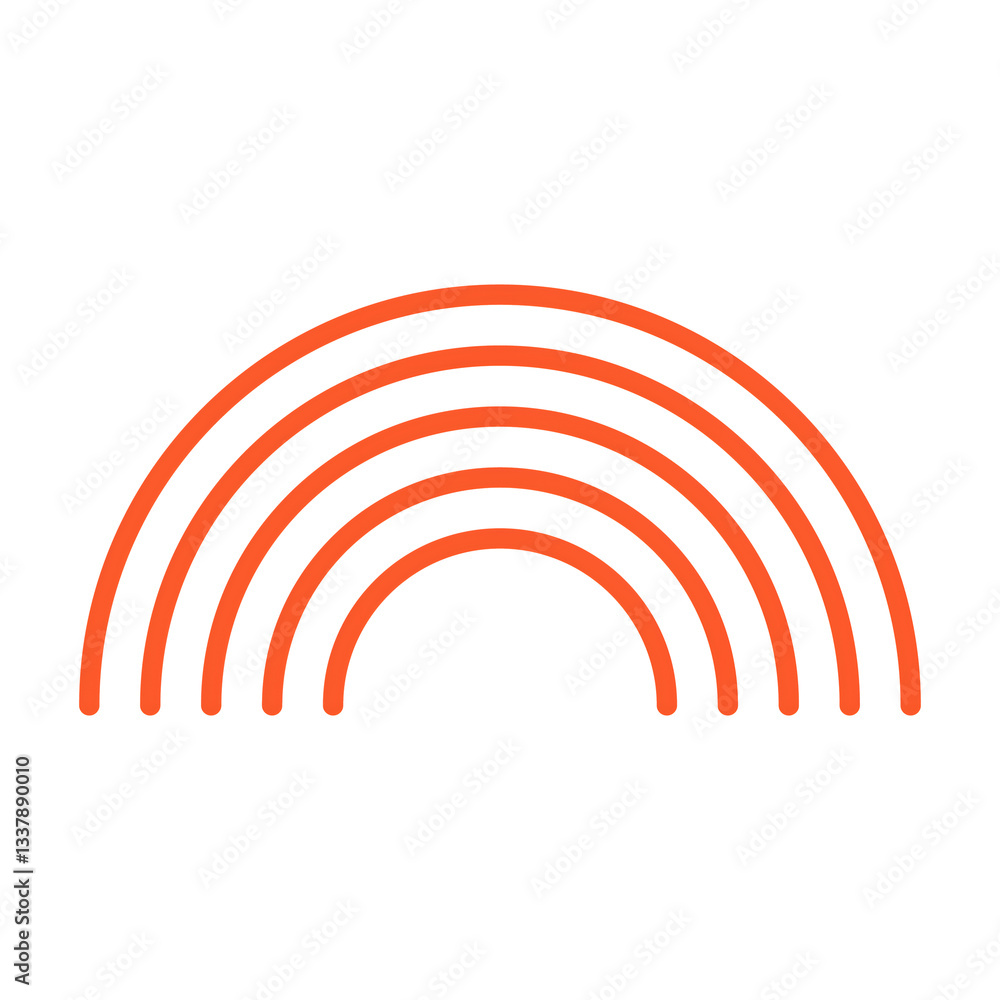 Obraz premium This image features an abstract illustration of an orange rainbow against a black background.