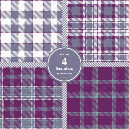 Cream Bisque and Vivid Poppy Seamless Tartan Textile Design
