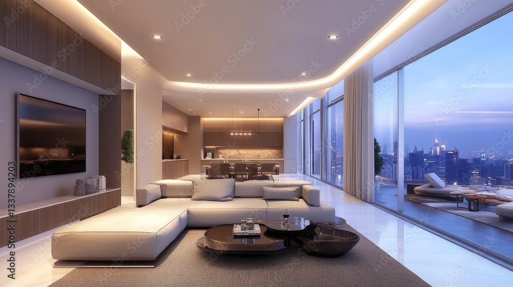Fototapeta premium 43.Modern Scandinavian and Minimalist Living Room Interior