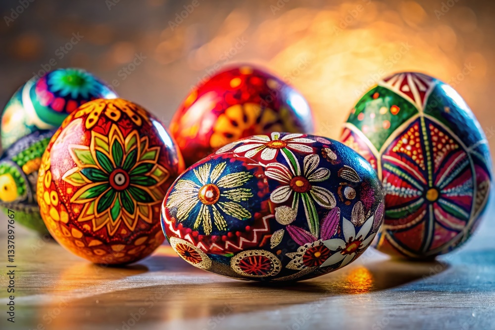 Vibrant Hand-Painted Easter Eggs Silhouette on Plain Background - Festive Spring Decor Vibrant Hand-Painted Easter Eggs Silhouette on Plain Background - Festive Spring Decor