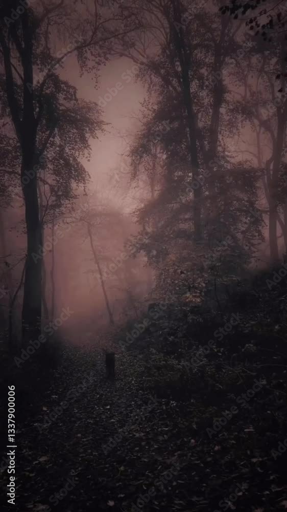 morning mist in the forest morning mist in the forest