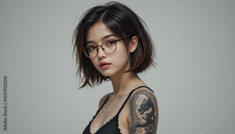 Fototapeta premium Elegant Minimalism with a Touch of Mystical Ink