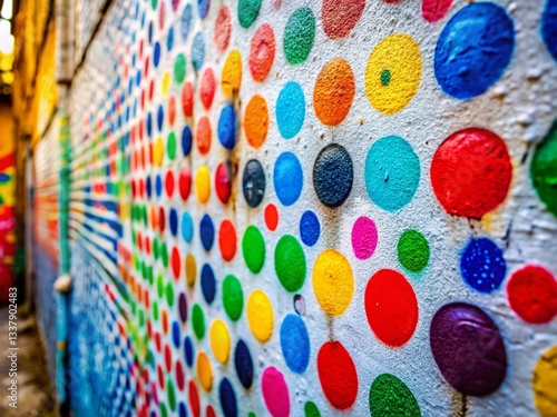 Vibrant Polka Dot Graffiti Urban Exploration Photography