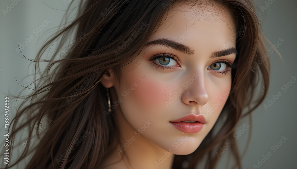 Elegant Portrait with Soft Lighting and Natural Beauty Elegant Portrait with Soft Lighting and Natural Beauty