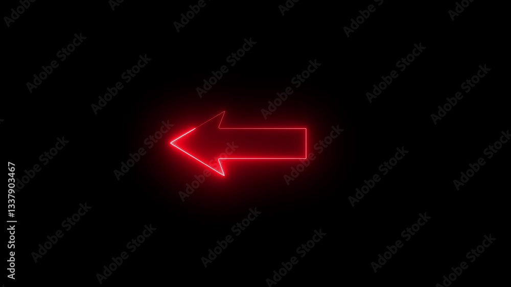 Directional sign arrow points to the left, abstract left neon arrow. Directional sign arrow points to the left, abstract left neon arrow.