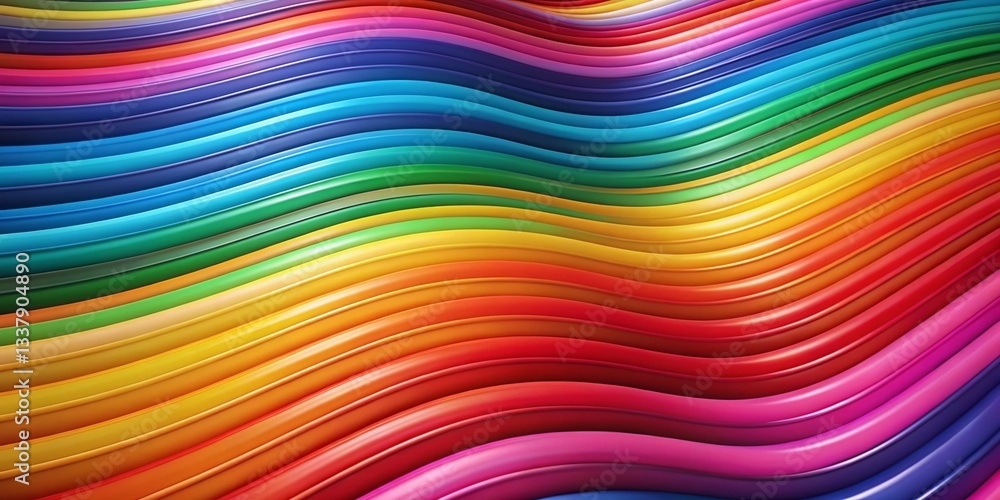 Vibrant Retro Rainbow Wave Stripes Background: Groovy 70s Psychedelic Pattern Vibrant Retro Rainbow Wave Stripes Background: Groovy 70s Psychedelic Pattern