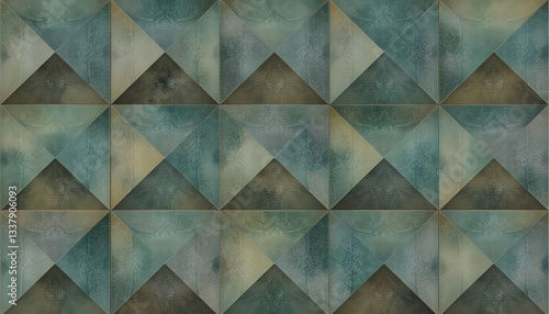 Wallpaper Mural Abstract Geometric Mosaic with Textured Layers Torontodigital.ca