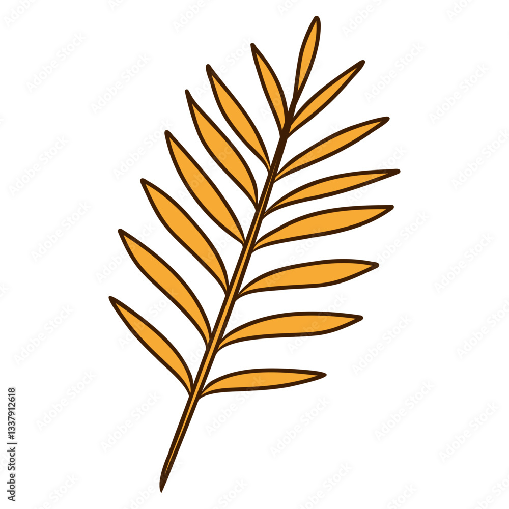 Fototapeta premium stylized golden olive branch illustration