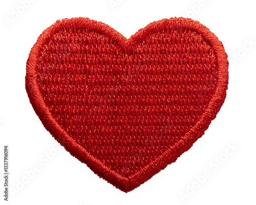 Red heart iron patch badge