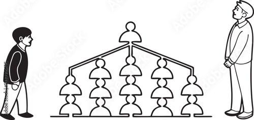 Vector set of people icons depicting family, business, and stick figure silhouettes