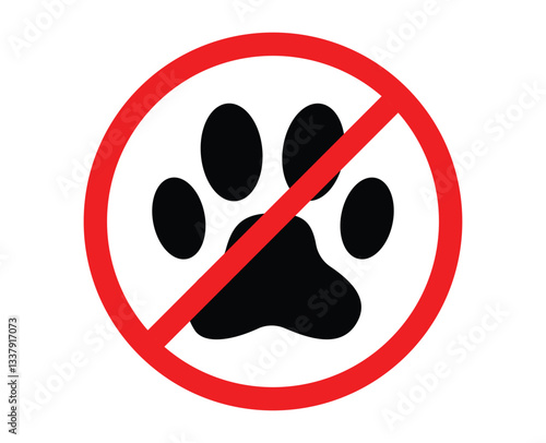 A sign that says no pets allowed and no pets allowed. no pets allowed sign with paw print