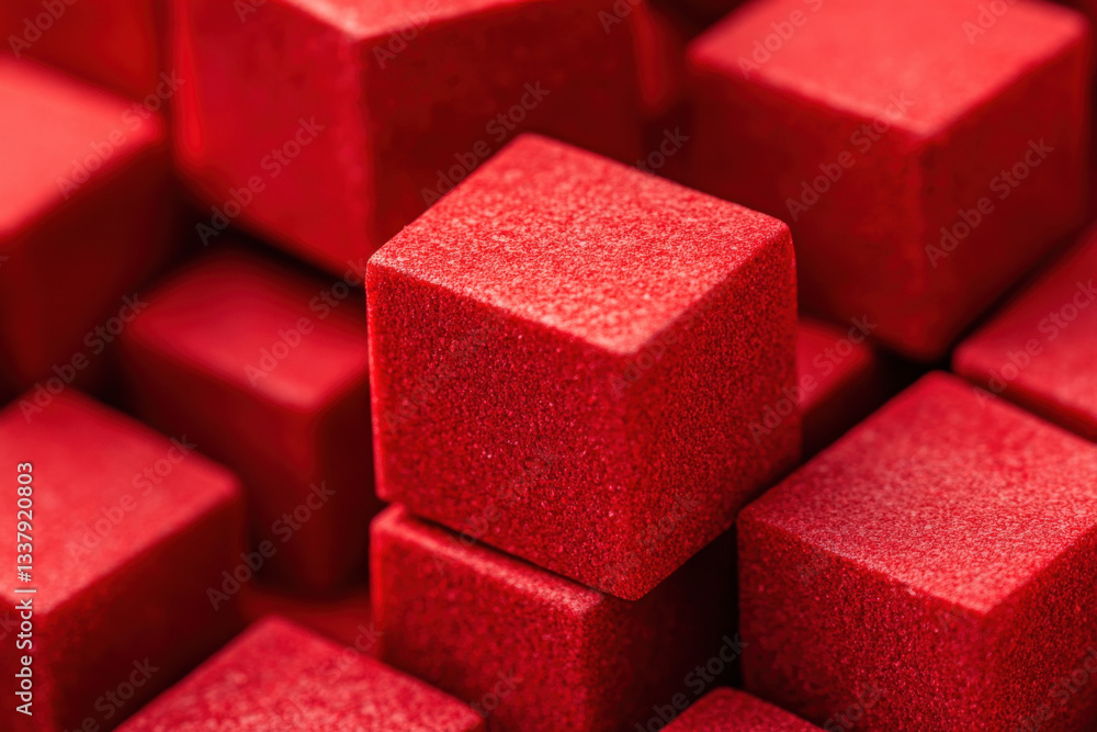 Abstract bright red cubes, square shape background Abstract bright red cubes, square shape background