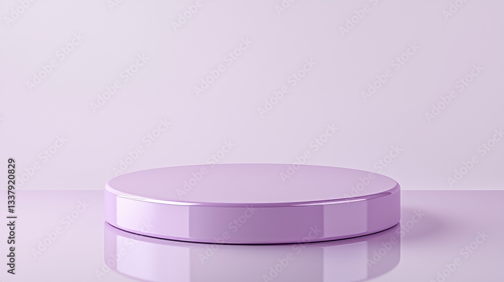Minimalist Soft Purple Podium with Subtle Reflective Surface Minimalist Soft Purple Podium with Subtle Reflective Surface