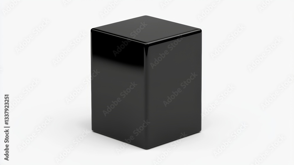 Stark contrast, a deep black cube isolated on pristine white background abstract Stark contrast, a deep black cube isolated on pristine white background abstract
