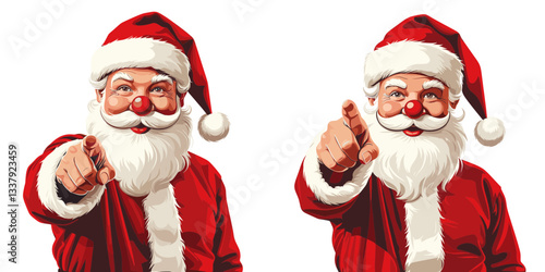 Cheerful Santa Claus festive outfit vector gives joy, a heartwarming festive spirit that fills every heart with Yuletide cheer.