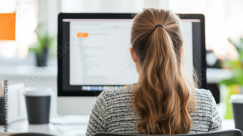 Focused Work: A woman with ...