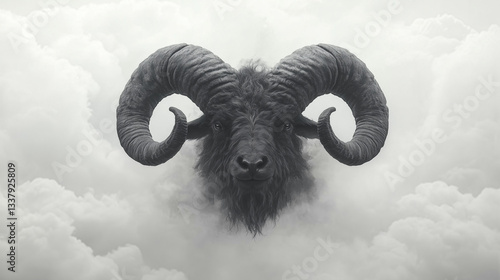 Majestic Ram Above the Clou...