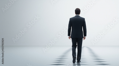 Solo Journey: A lone figure...