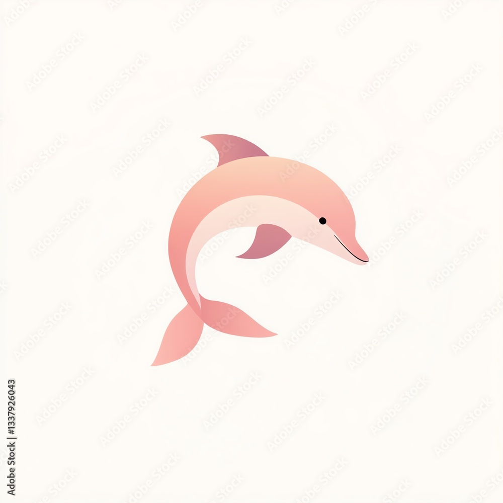 Fototapeta premium DelightfulPinkDolphinLeapingJoyfullyThroughOceanWaves