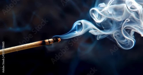 A slow-burning incense stick