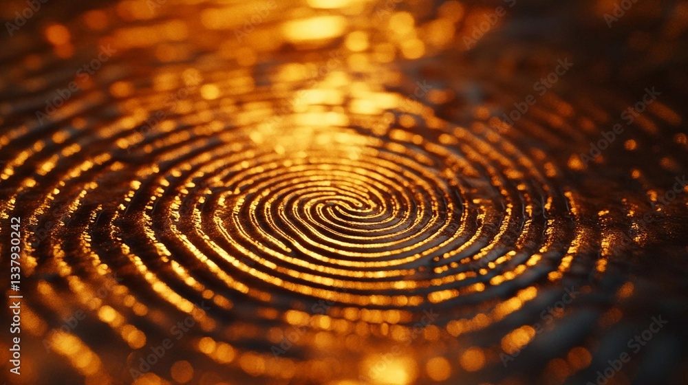 Detailed fingerprint scan with intricate ridge patterns, symbolizing personal identification, biometric security, and forensic investigations for cyber and law enforcement applications Detailed fingerprint scan with intricate ridge patterns, symbolizing personal identification, biometric security, and forensic investigations for cyber and law enforcement applications