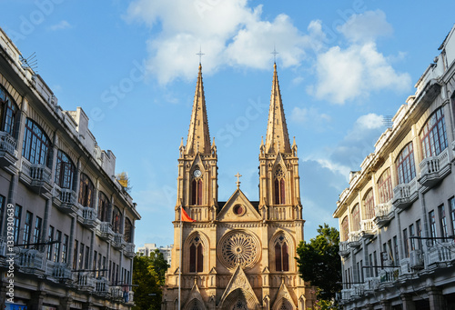 Scenery of Sacred Heart Cathedral in Yuexiu District, Guangzhou, Guangdong, China