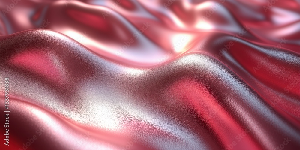 Abstract Art Picture, Pink Red Chrome Texture Abstract Art Picture, Pink Red Chrome Texture