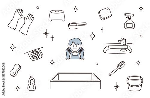 掃除のイラストセット