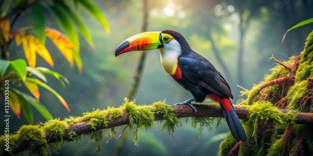 Fototapeta premium Vintage Toucan Jungle Bird Wildlife Photography Stock Photo