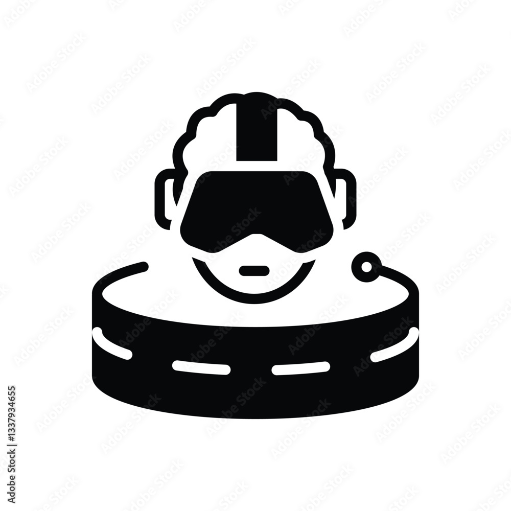 Obraz premium Black solid icon for virtual real