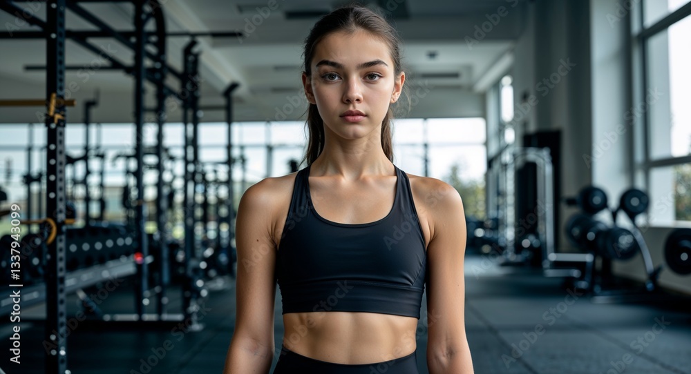 Caucasian teen girl gym background close up athlete active sports wear photography posing model photoshoot Caucasian teen girl gym background close up athlete active sports wear photography posing model photoshoot