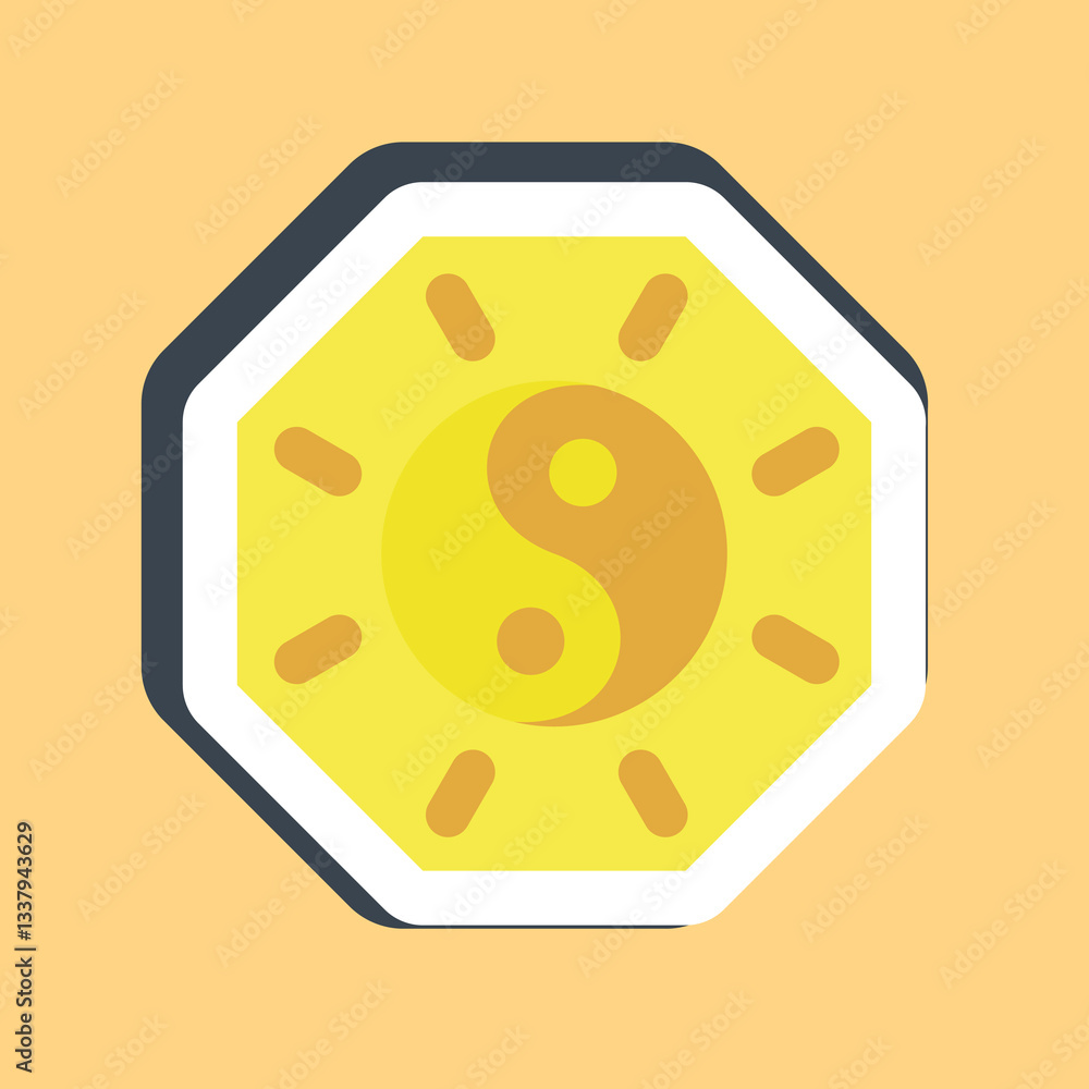 Sticker yin yang symbol. Chinese New Year celebration elements. Good for prints, posters, logo, party decoration, greeting card, etc. Sticker yin yang symbol. Chinese New Year celebration elements. Good for prints, posters, logo, party decoration, greeting card, etc.