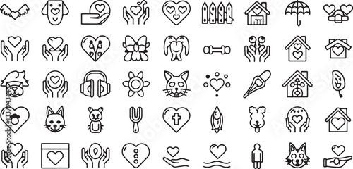 MobilePet Care and Animal Welfare Icons | Veterinary, Adoption, and Shelter Symbols