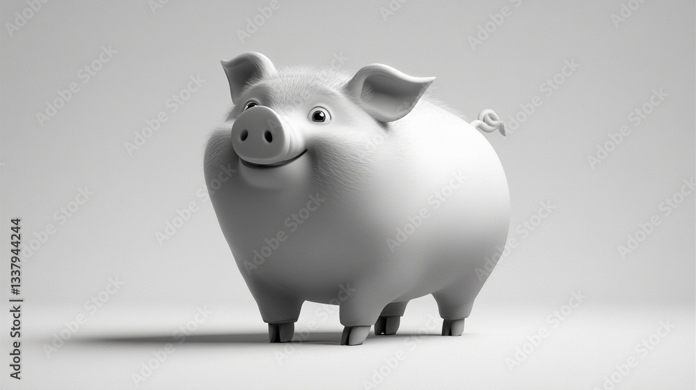 A cute and chunky pig in vector style, with a smooth, modern design and a friendly expression, standing proudly against a plain white backdrop. A cute and chunky pig in vector style, with a smooth, modern design and a friendly expression, standing proudly against a plain white backdrop.