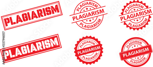 plagiarism rubber stamps .stamp frame set square, circle, rectangle