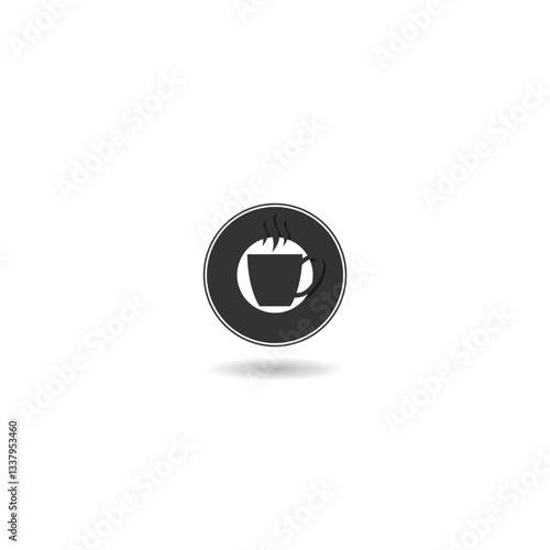 Coffee logo icon with shadow