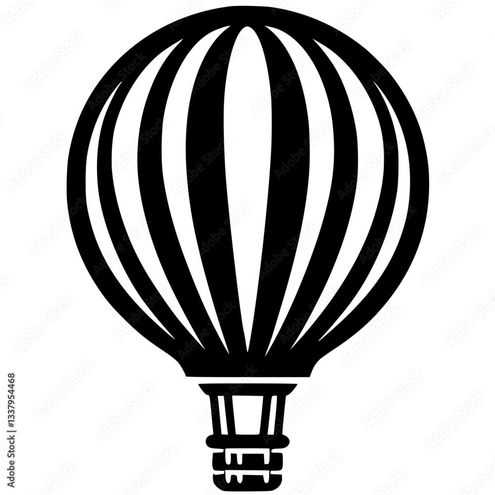 Obraz premium Hot air balloon logo silhouette