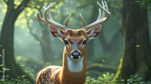 Plakat deer in the woods
