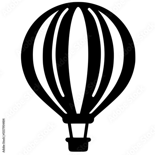 Hot air balloon logo silhouette