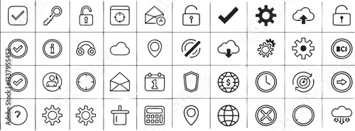 Minimalist Interface and Web Icons Set