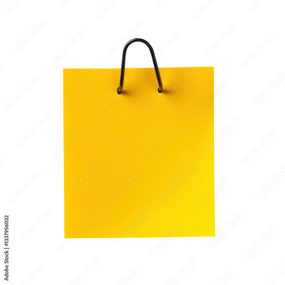 isolated transparent Background. vibrant yellow sticky note with black clip, perfect for reminders and notes isolated transparent Background. vibrant yellow sticky note with black clip, perfect for reminders and notes