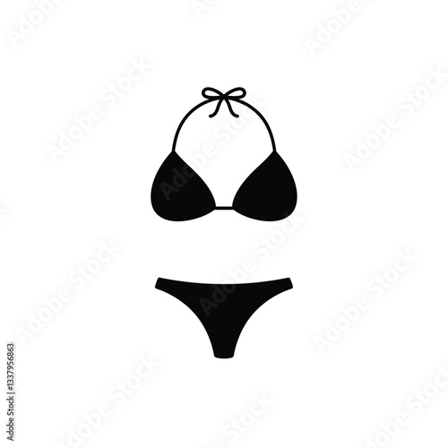 black bikini vector illustration