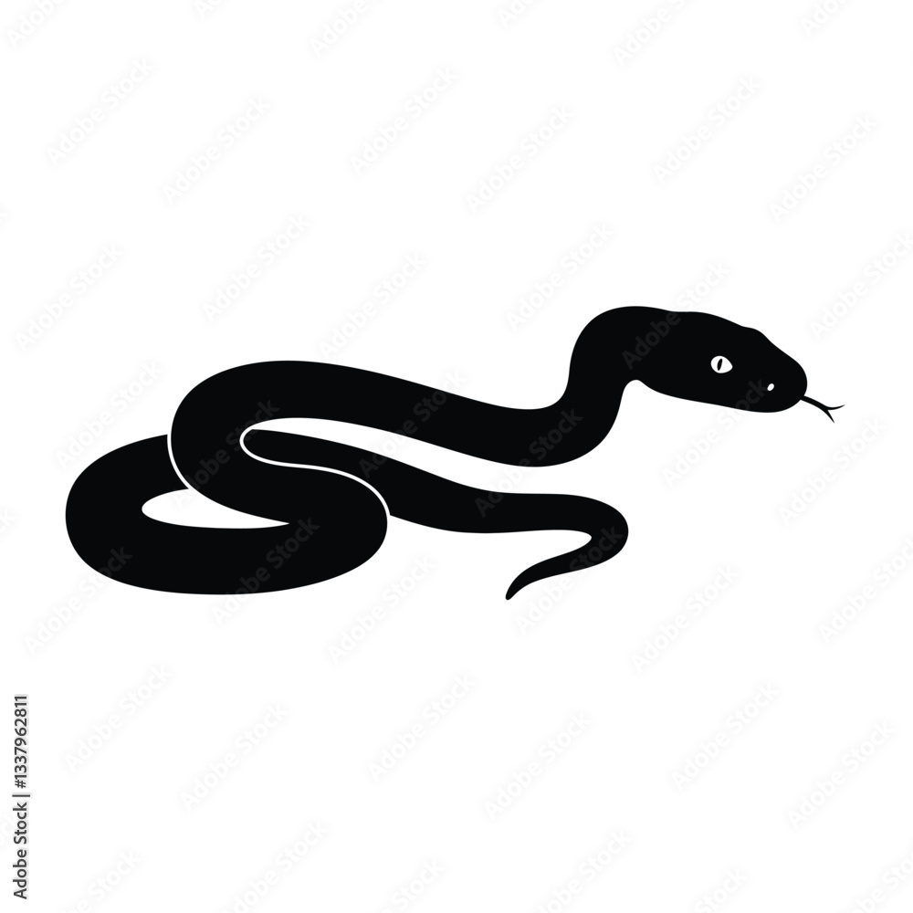 Obraz premium black and white snake